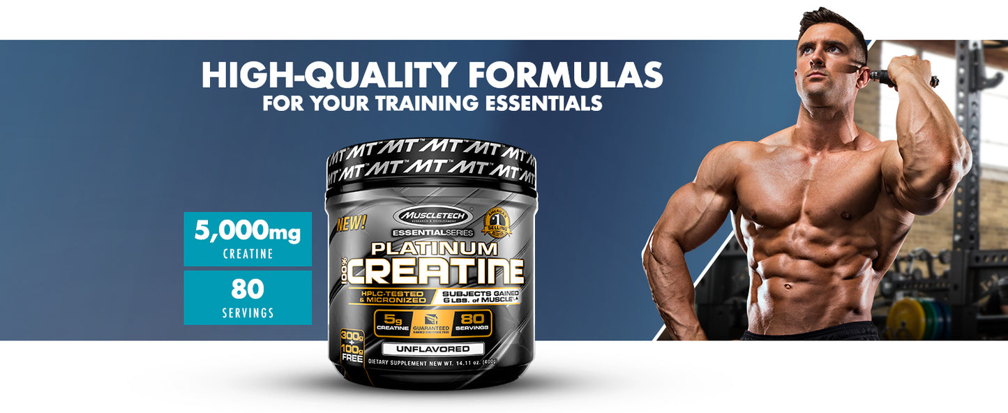 Muscletech Platinum 100% Creatine, Unflavored, 300 g