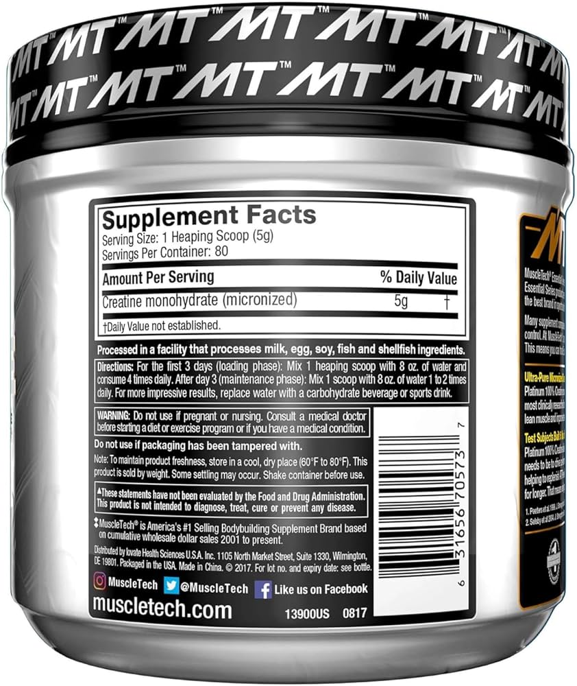 Muscletech Platinum 100% Creatine, Unflavored, 300 g